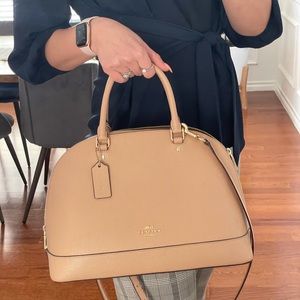 Tan Coach bag, medium size